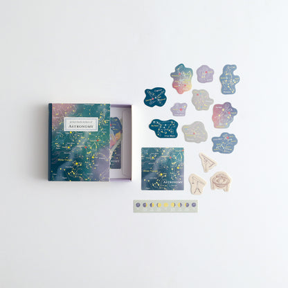 STUDY HOLIC Flake stickers with illustrated case <Astronomy> ST-277