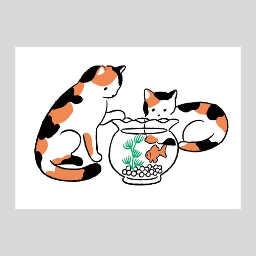 Konno Printing Card Greeting Card Calico cat L24S005