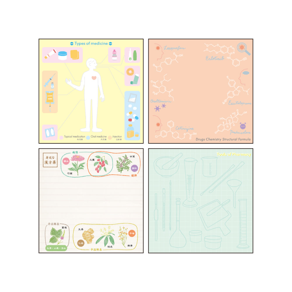 Green Flash STUDY HOLIC series Square Memo Pads