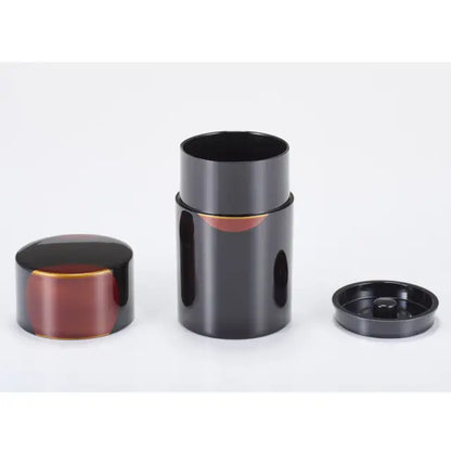 Tea canister, sun and moon sandalwood, lacquered