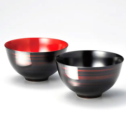 Pair of large bowls, sandalwood, Saiha, lacquered YAS-5