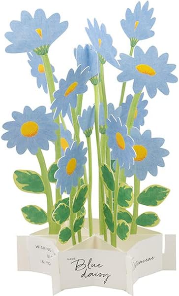 Greeting Life Birthday Blooming Card Blue Daisy KE-40