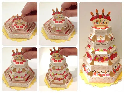 Cake tower card Happy Birthday.