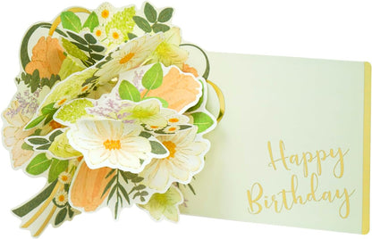 GREETING LIFE BIRTHDAY CARD FLOWER POP UP GREEN LY-46