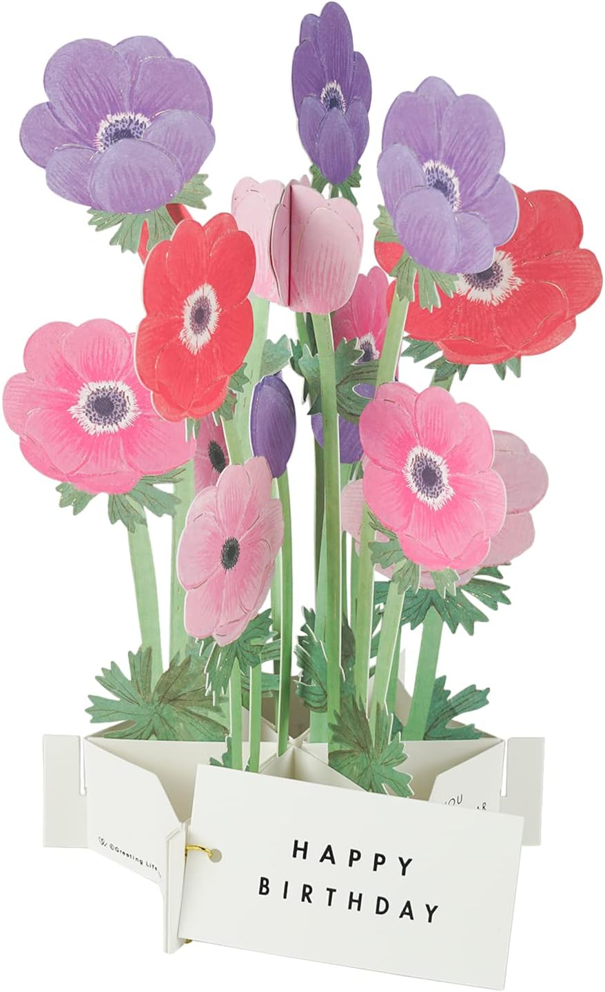 Greeting Life Birthday Blooming Card Anemone KE-30