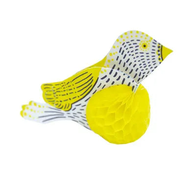 Honeycomb Bird Mini Card, Yellow.
