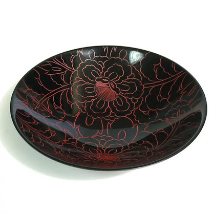 Bowl, Peony Carving, Red, Small, Lacquer, Medium Bowl