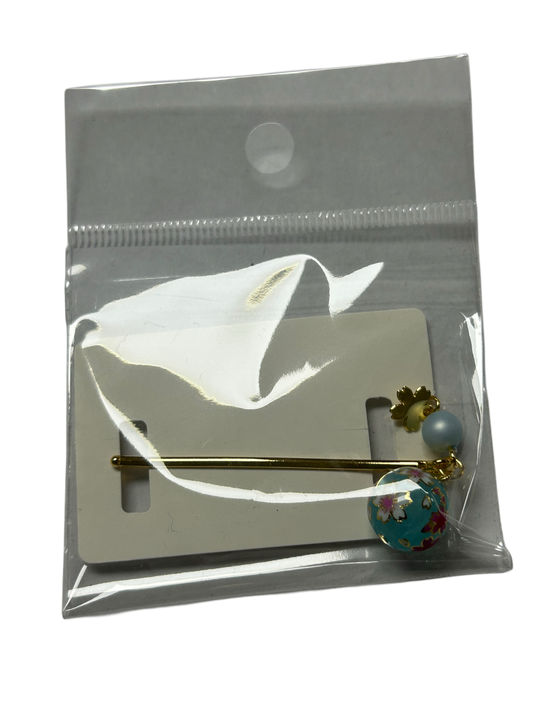 Sakura ball hairpin blue HD