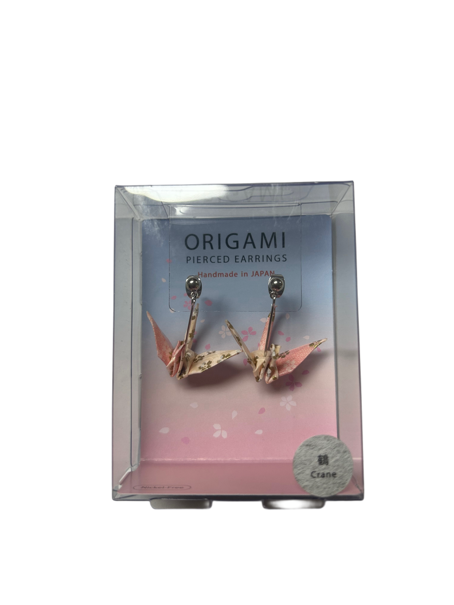 ORIGAMI Earrings - Crane and Peach