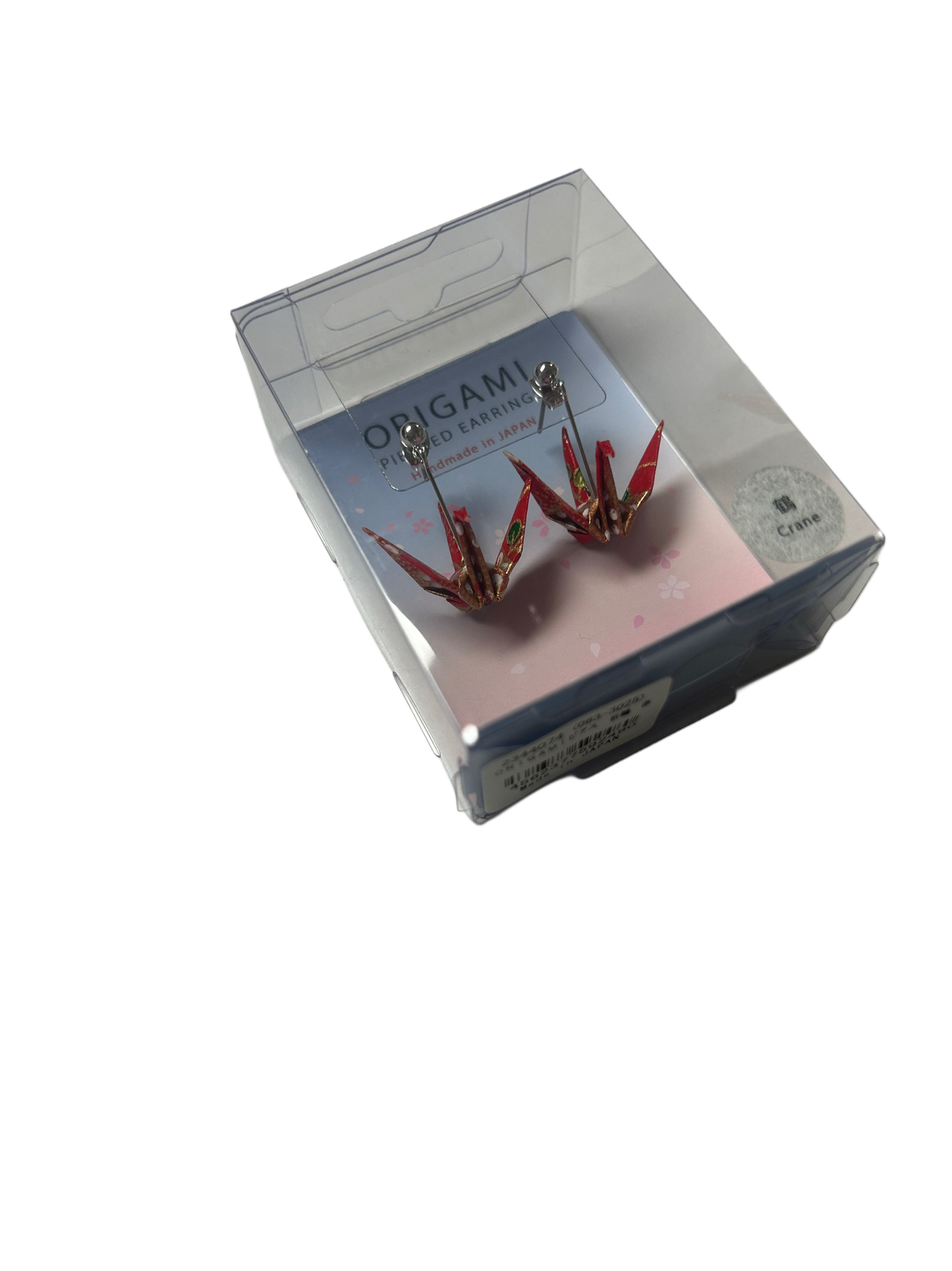 ORIGAMI Earrings, Red Crane