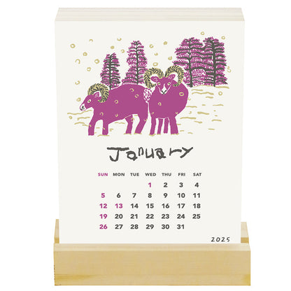 Greeting Life Letterpress Stand Calendar 2025 C-1615-MR