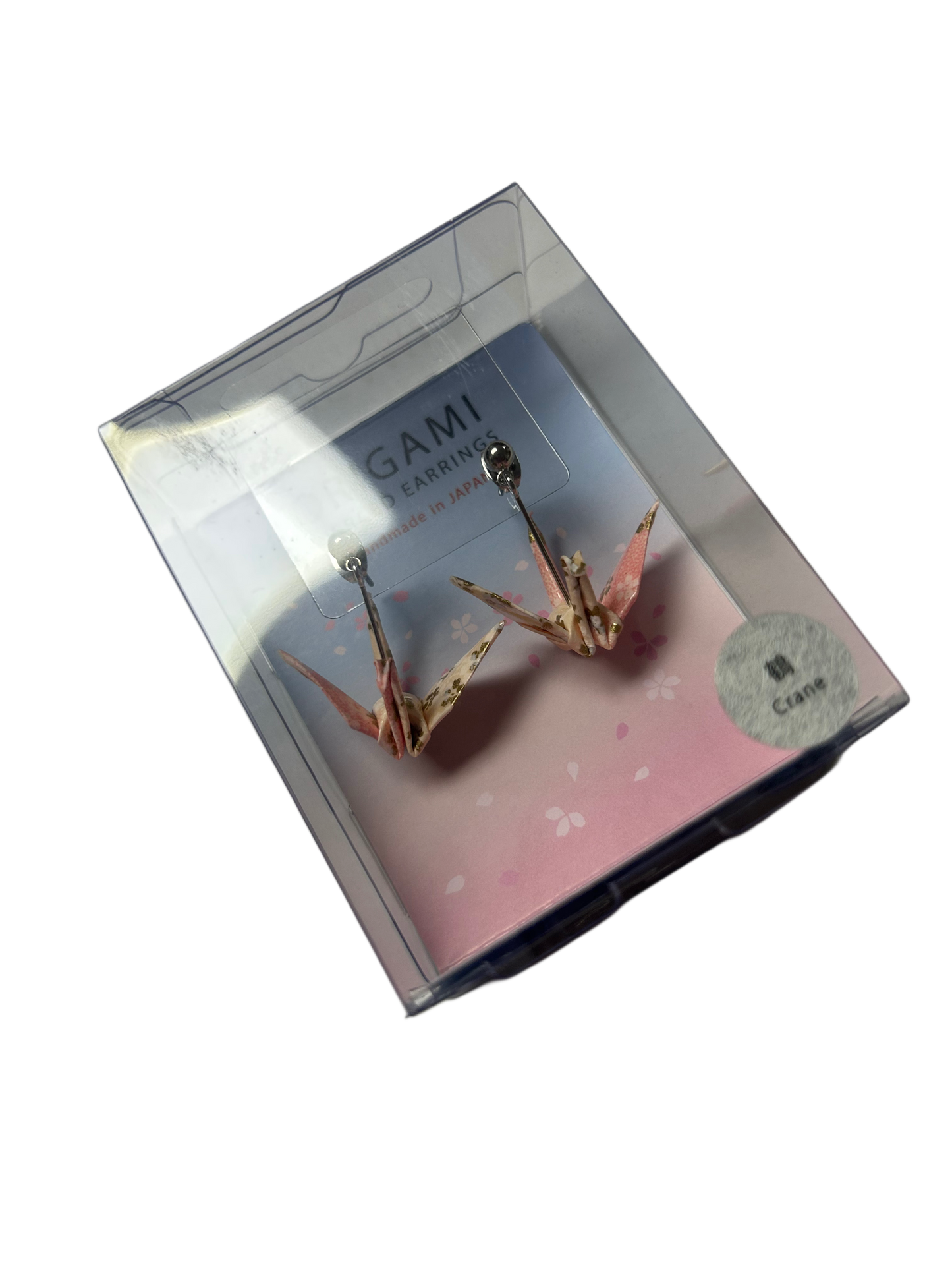 ORIGAMI Earrings - Crane and Peach