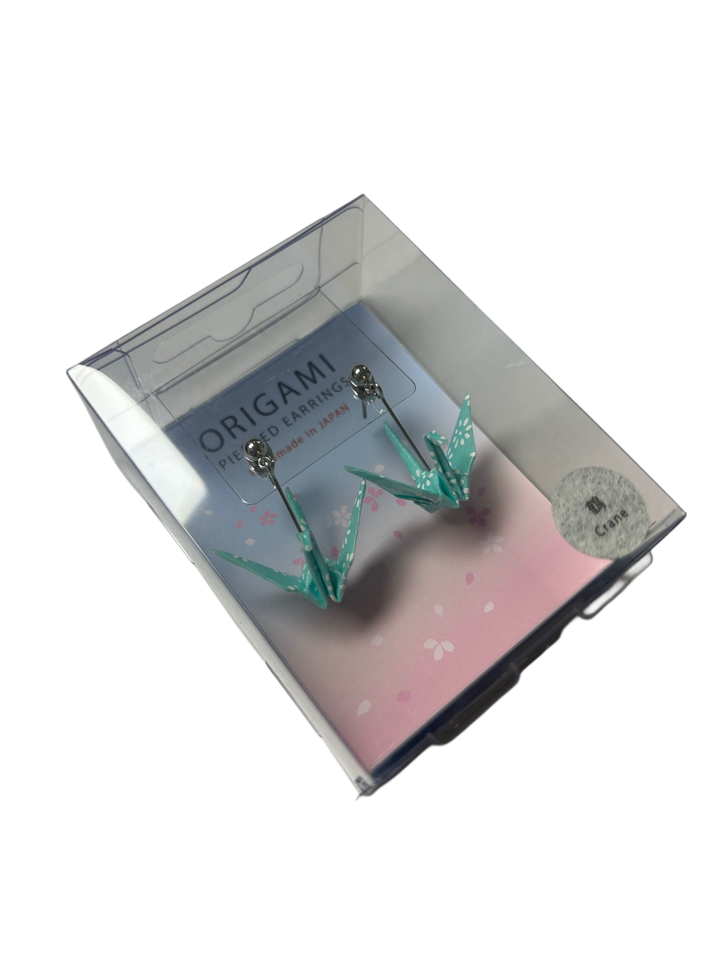 ORIGAMI Earrings, Crane, Light Blue