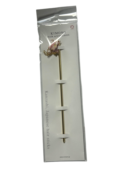 Crane hairpin, peach