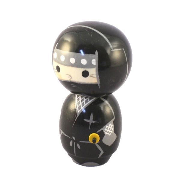 Kyoohoo Japanese Kokeshi Doll Ninjya black by chie (K12-4305B)