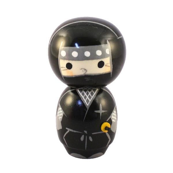 Kyoohoo Japanese Kokeshi Doll Ninjya black by chie (K12-4305B)