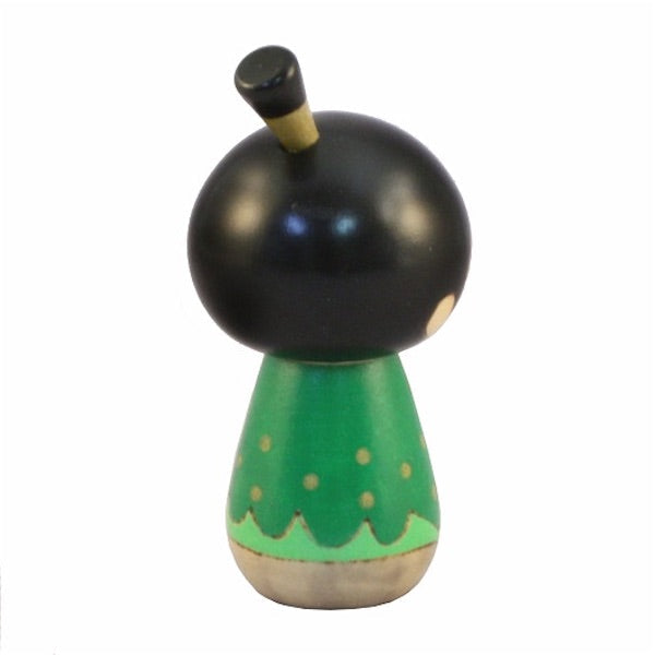 Kyoohoo Japanese Kokeshi Doll Samurai green (K12-4339G)