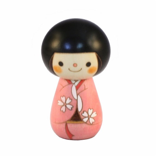 Kyoohoo Japanese Kokeshi Doll Short hair Pink (K12-4341P)
