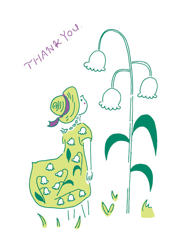 Konno Printing Thank you Card Lily of the valley L23S001