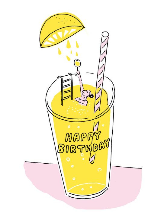 Konno Printing Happy Birthday Card Lemon Squash L23S002
