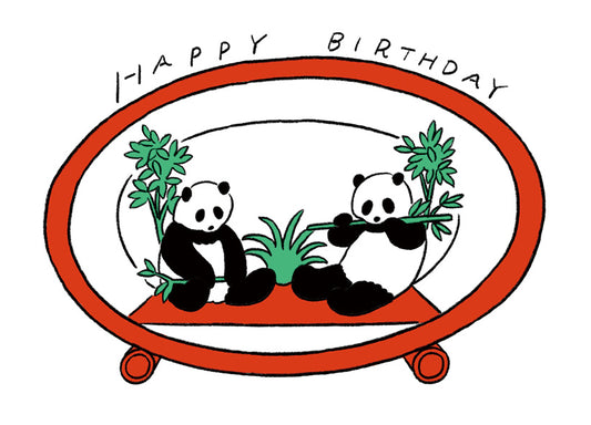 Konno Printing Happy Birthday Card Panda L23S004