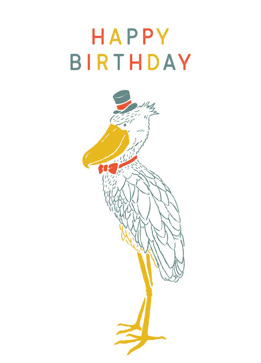 Konno Printing Happy Birthday Card Shoebill L23S008