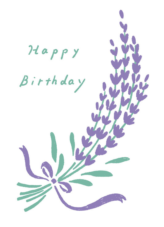 Konno Printing Happy Birthday Card Lavender L23S010