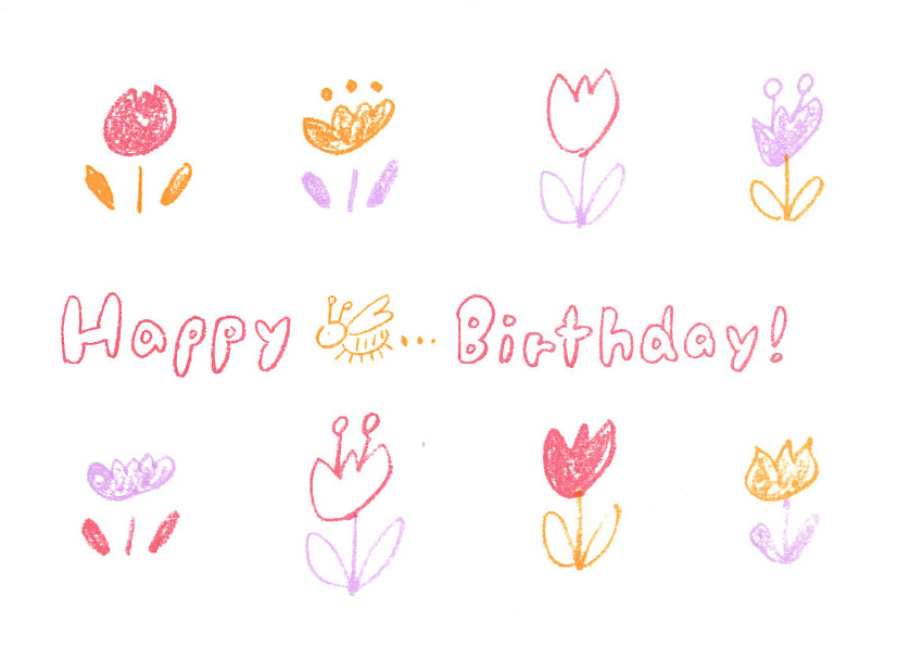 Konno Printing Happy Birthday Card Tulip L23S012