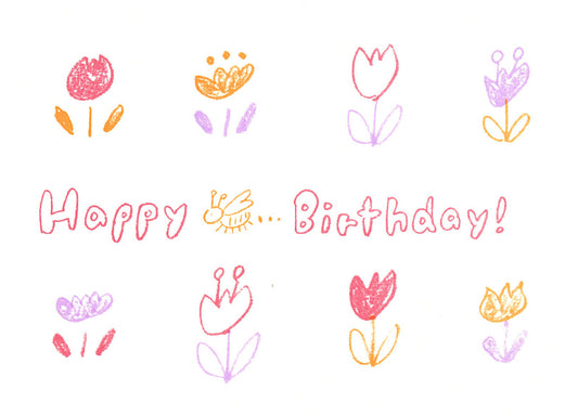 Konno Printing Happy Birthday Card Tulip L23S012