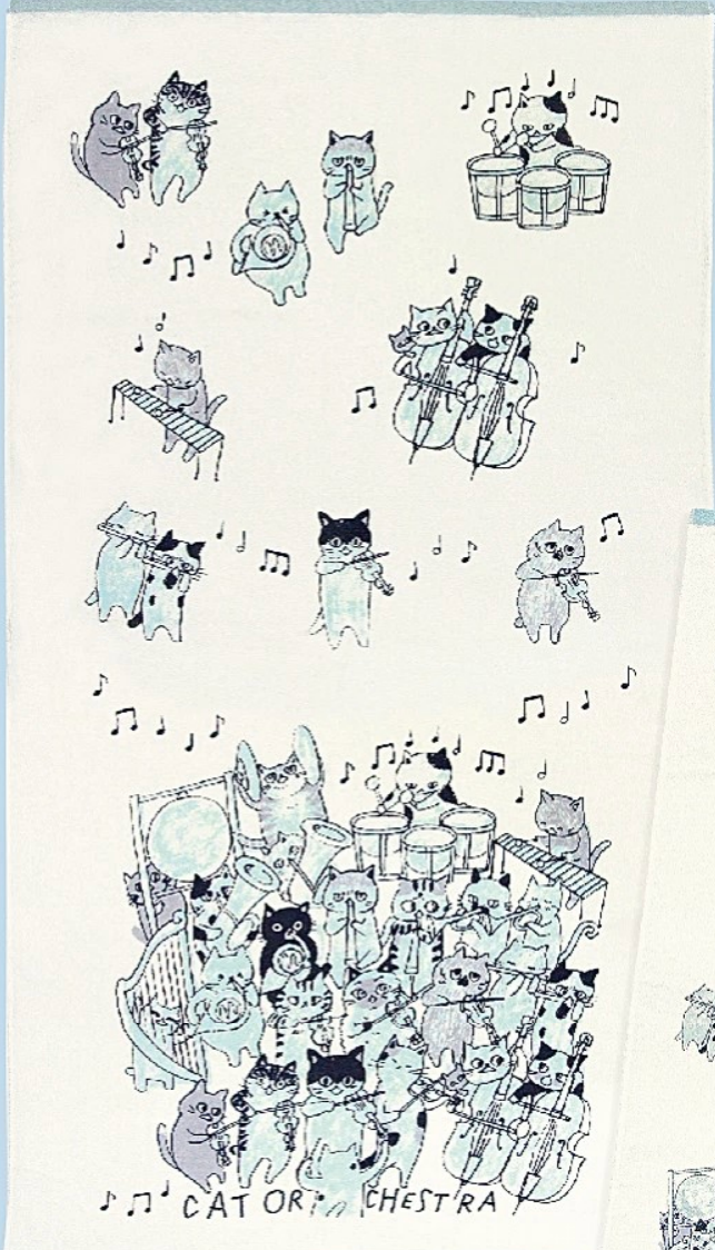 Cat Orchestra Bath Towel