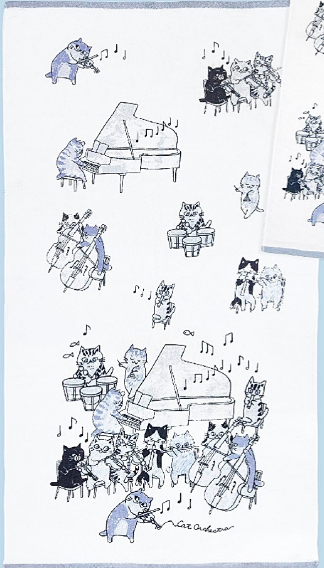 Cat Orchestra Bath Towel