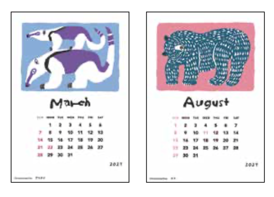 2027 Calendar - Desk Calendar with Letterpress Stand - Mirokomachiko