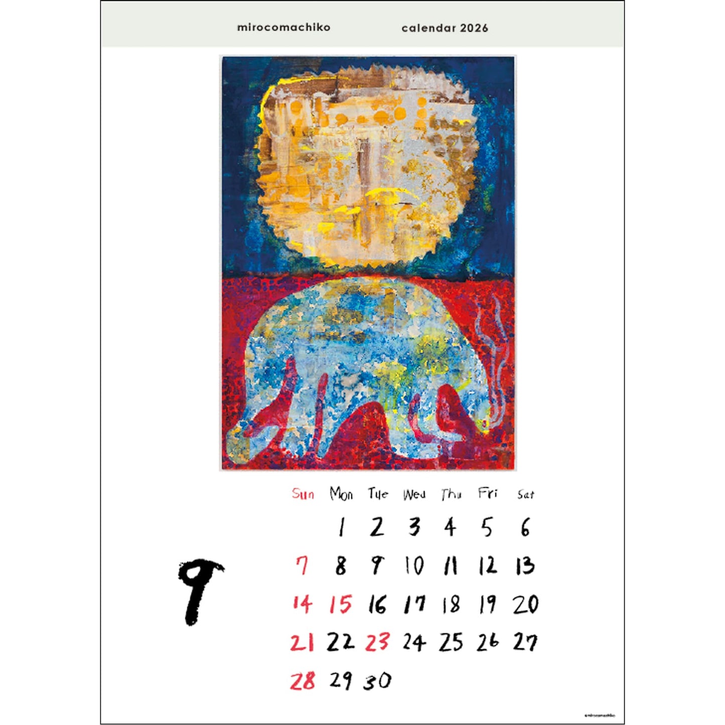 2026 Wall Calendar by Miroko Machiko