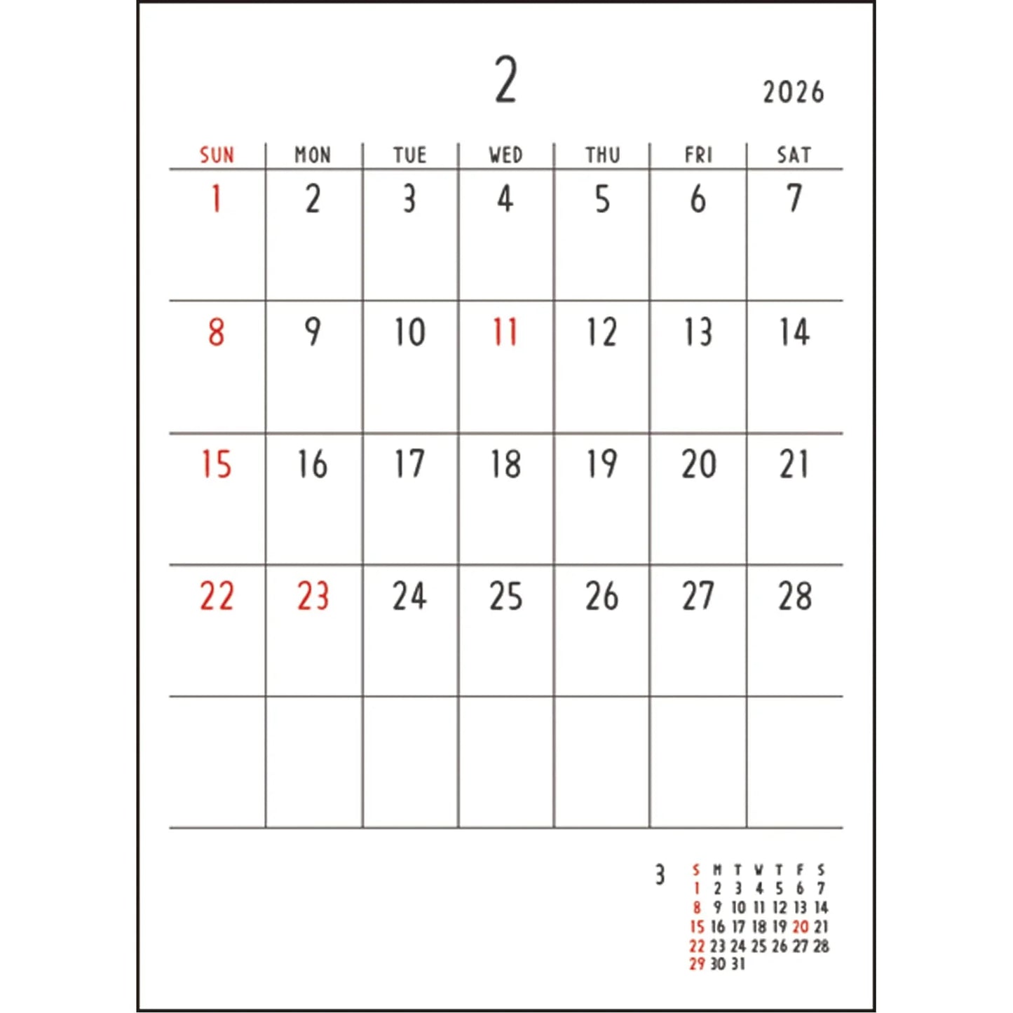 2026 Desk Calendar by Noritake