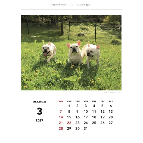 2027 Wall Calendar - Natsuhiko Family / Yasuhiro Sakashita