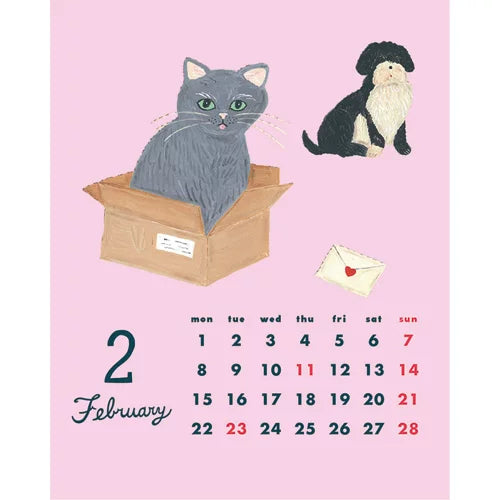 2027 Desk Calendar - Cat and / Kahoko Sodeyama