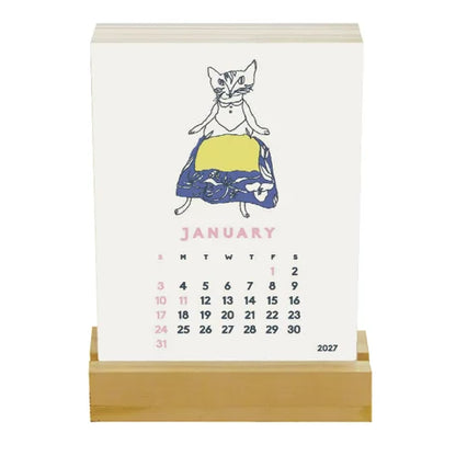 2027 Calendar - Desk Calendar with Letterpress Stand - Shu Shiro