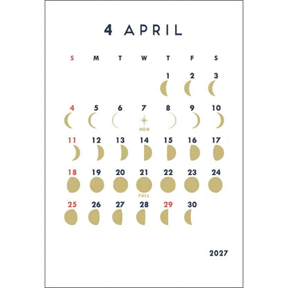 2027 Calendar - Desk Calendar with Letterpress Stand - MOON