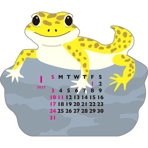 2027 Desk Calendar - Animal Die-Cut Mini - Leopard Gecko