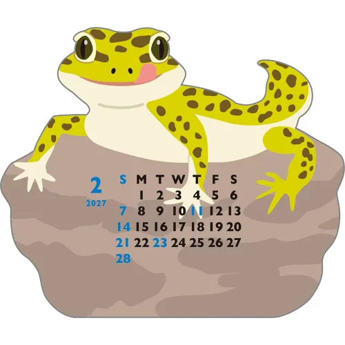 2027 Desk Calendar - Animal Die-Cut Mini - Leopard Gecko
