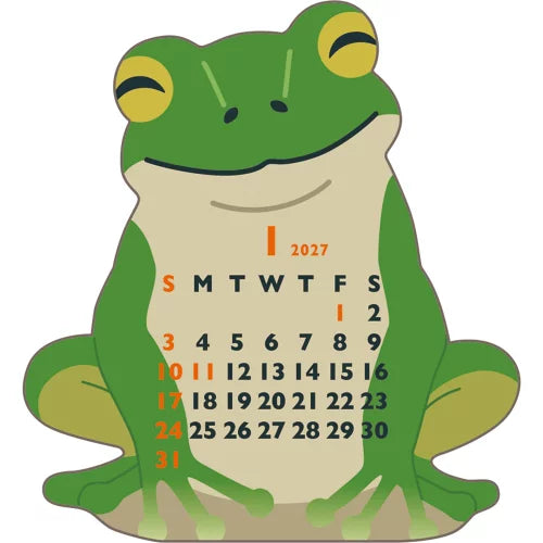 2027 Desk Calendar - Animal Die-Cut Mini - Frog
