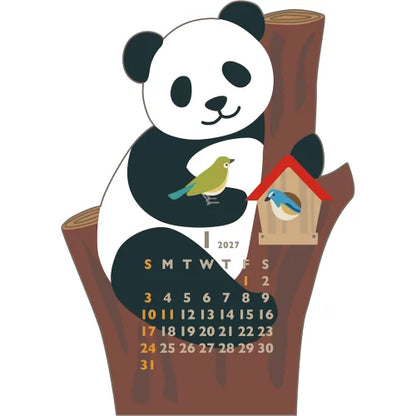 2027 Desk Calendar - Animal Die-Cut Mini - Mini Panda