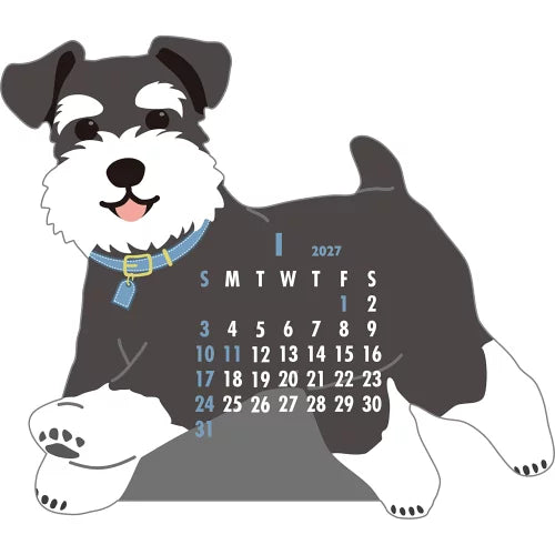 2027 Desk Calendar - Animal Die-Cut - Schnauzer