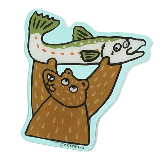 Greeting Life Okataoka 2-Way Clip, Bear and Fish OKZ-47
