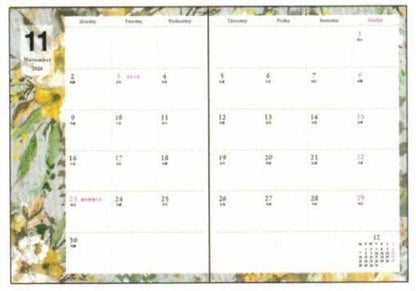 2026 Designers Guild A6 soft cover monthly planner Pink