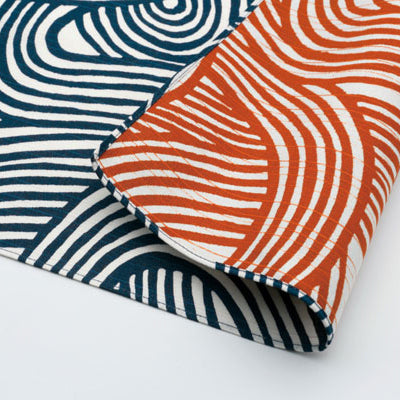 Kyoohoo Chirimen Furoshiki Yui navy/orange