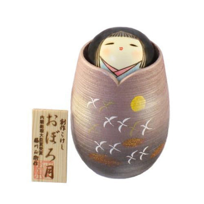 Kyoohoo Japanese Kokeshi Doll Oborotuki Purple (k12-4320)