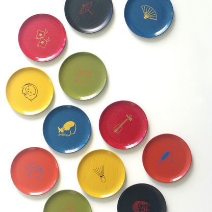 Wooden lacquerware Small Plate Woodblock prints Animal series