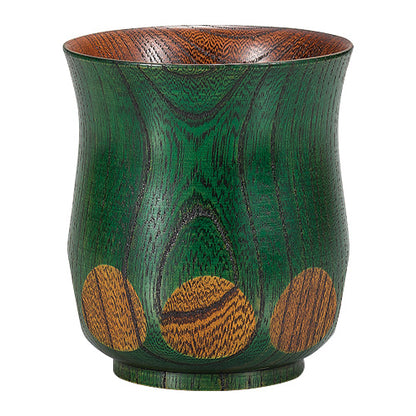 Teacup, Keyaki, Lacquer Cut Glass, Wooden, Lacquer Painted