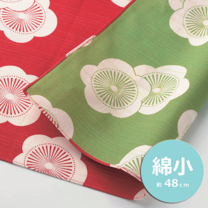 Kyoohoo Chirimen Furoshiki Plum red/green